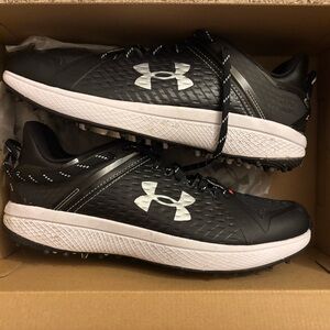 Under Armour Black and White Turf Shoes